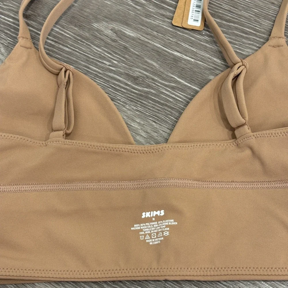 SKIMS Fits Everybody Triangle Longline Bralette Sienna Tan Medium Loungewear New - Picture 10 of 11